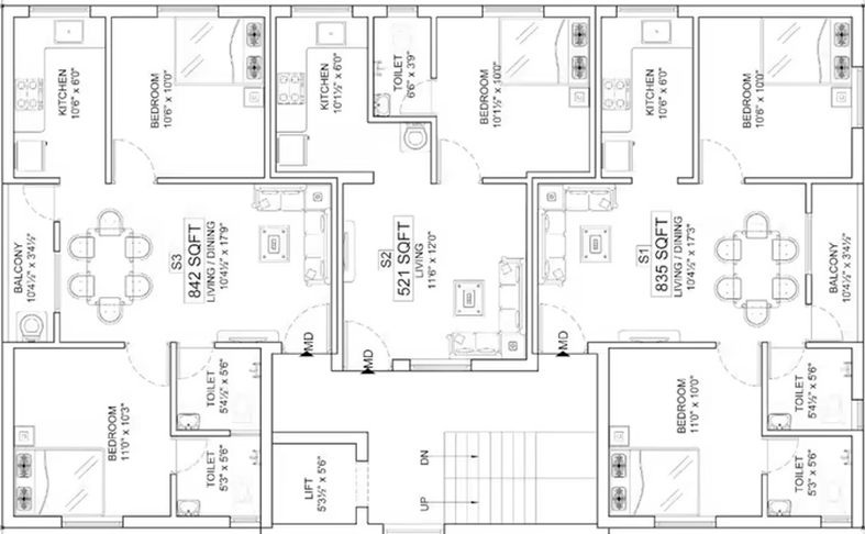 Floor Plan of Sri Manishaa Grand Rosso in Anakaputhur, Chennai - Image 245346