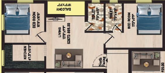 2 BHK Flat in ACS Paradise in Pammal, Chennai - Image 860823