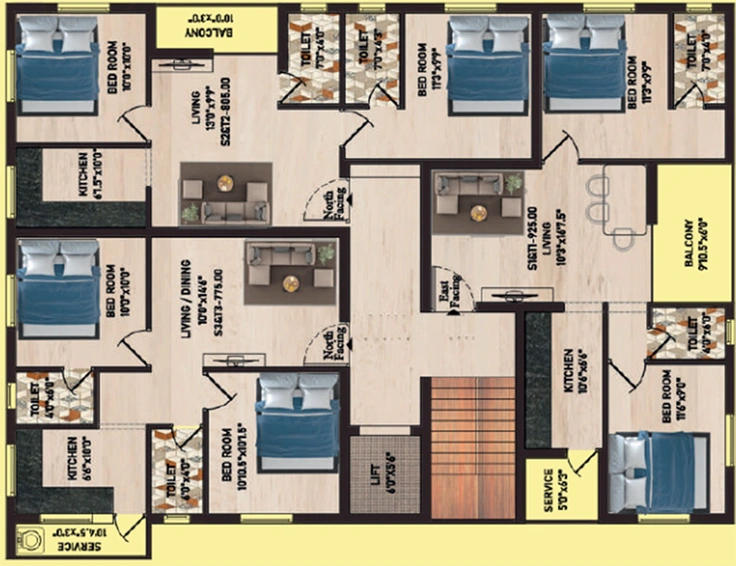 Floor Plan of ACS Paradise in Pammal, Chennai - Image 285092