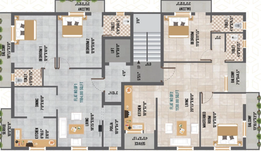 Floor Plan of ACS Diamond B in Pozhichalur, Chennai - Image 337113