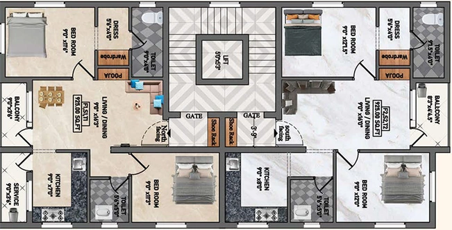 Floor Plan of ACS King Palace in Anakaputhur, Chennai - Image 285079