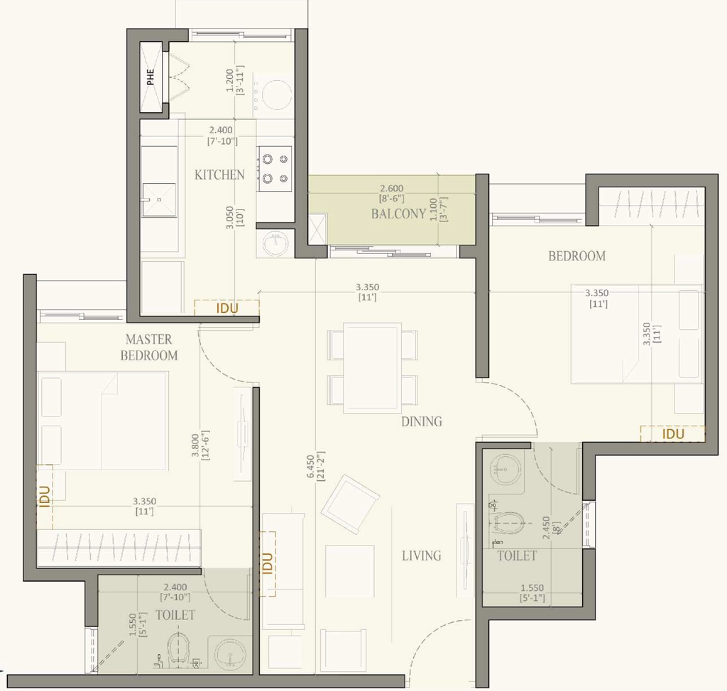 2 BHK Flat in Baashyaam Crown Residences in Koyambedu, Chennai - Image 884613