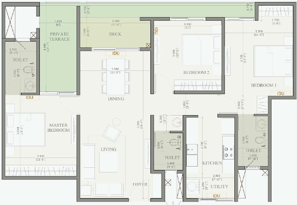 3 BHK Flat in Baashyaam Crown Residences in Koyambedu, Chennai - Image 884618