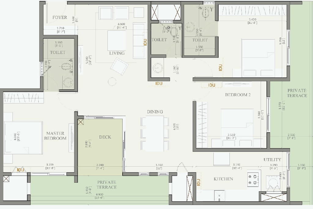 3 BHK Flat in Baashyaam Crown Residences in Koyambedu, Chennai - Image 884619