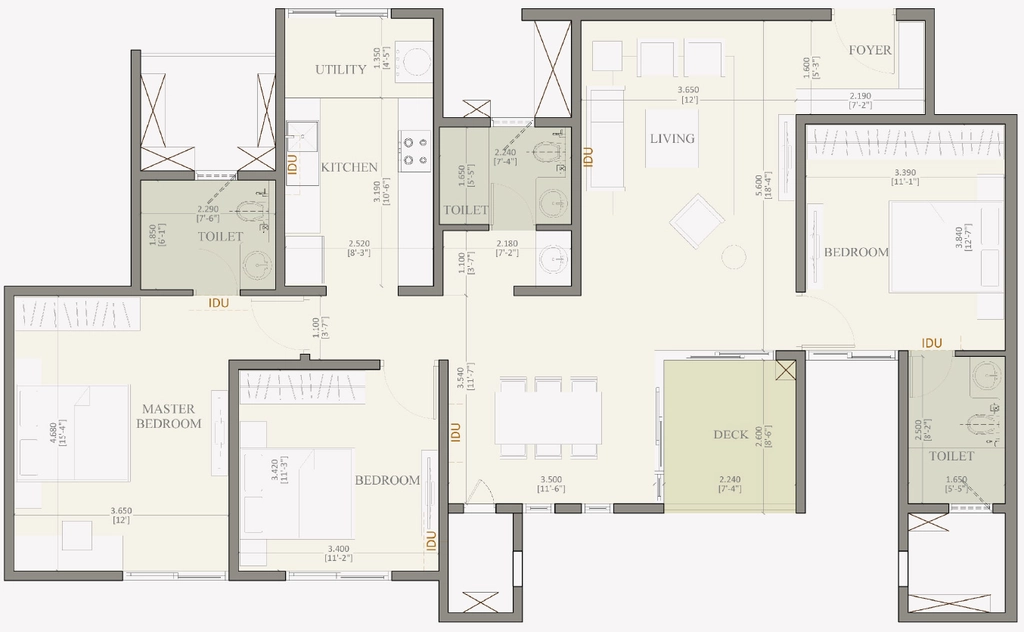 3 BHK Flat in Baashyaam Crown Residences in Koyambedu, Chennai - Image 884621