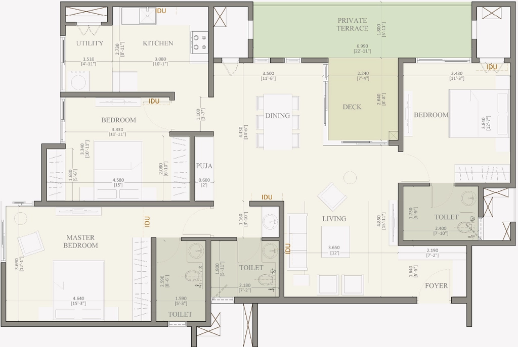 3 BHK Flat in Baashyaam Crown Residences in Koyambedu, Chennai - Image 884623