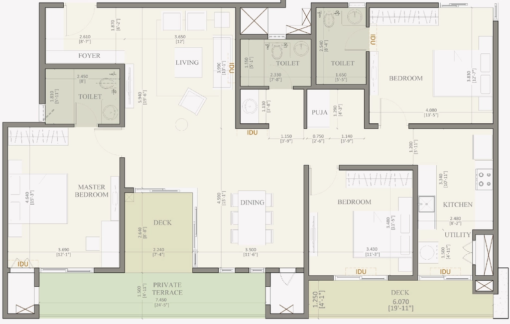 3 BHK Flat in Baashyaam Crown Residences in Koyambedu, Chennai - Image 884624