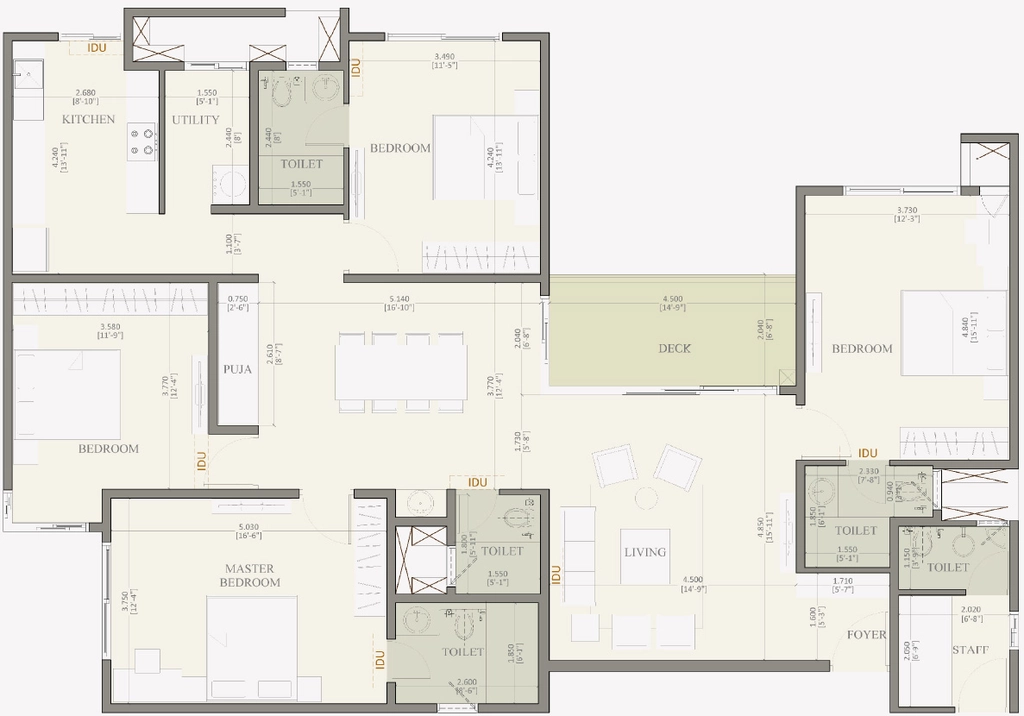 4 BHK Flat in Baashyaam Crown Residences in Koyambedu, Chennai - Image 884625