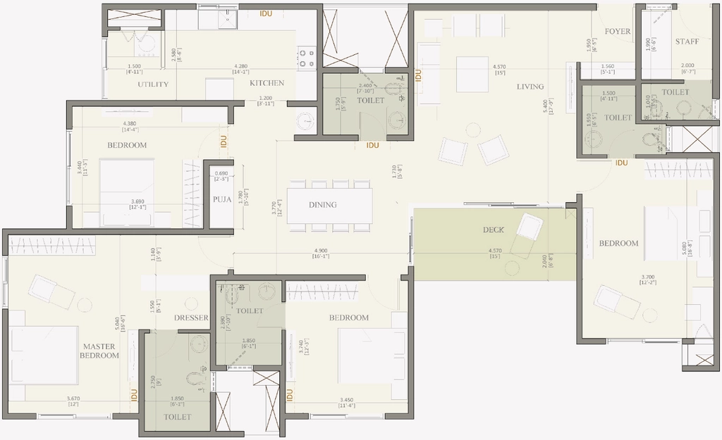 4 BHK Flat in Baashyaam Crown Residences in Koyambedu, Chennai - Image 884626