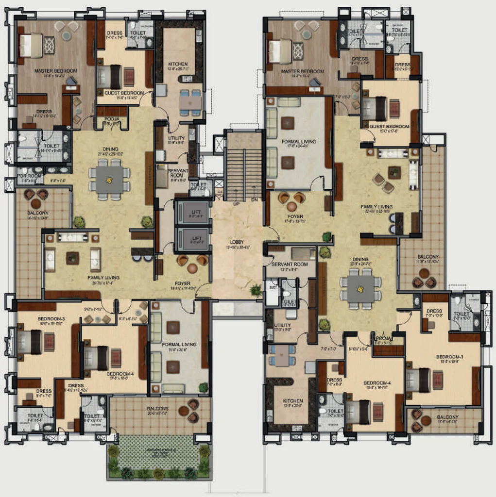 Floor Plan of Baashyaam Le Grand Trianon in Teynampet, Chennai - Image 342481