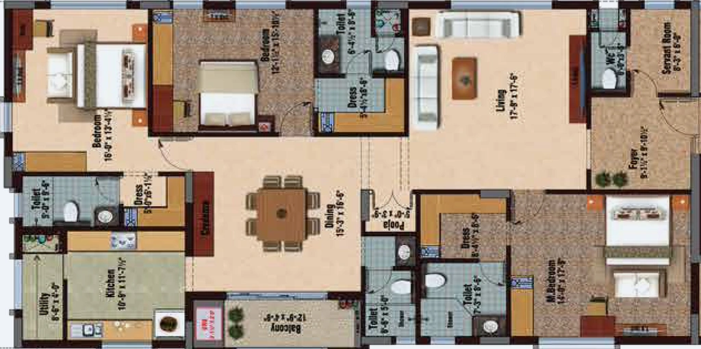 3 BHK Flat in Baashyaam Bonaventura in RA Puram, Chennai - Image 884593