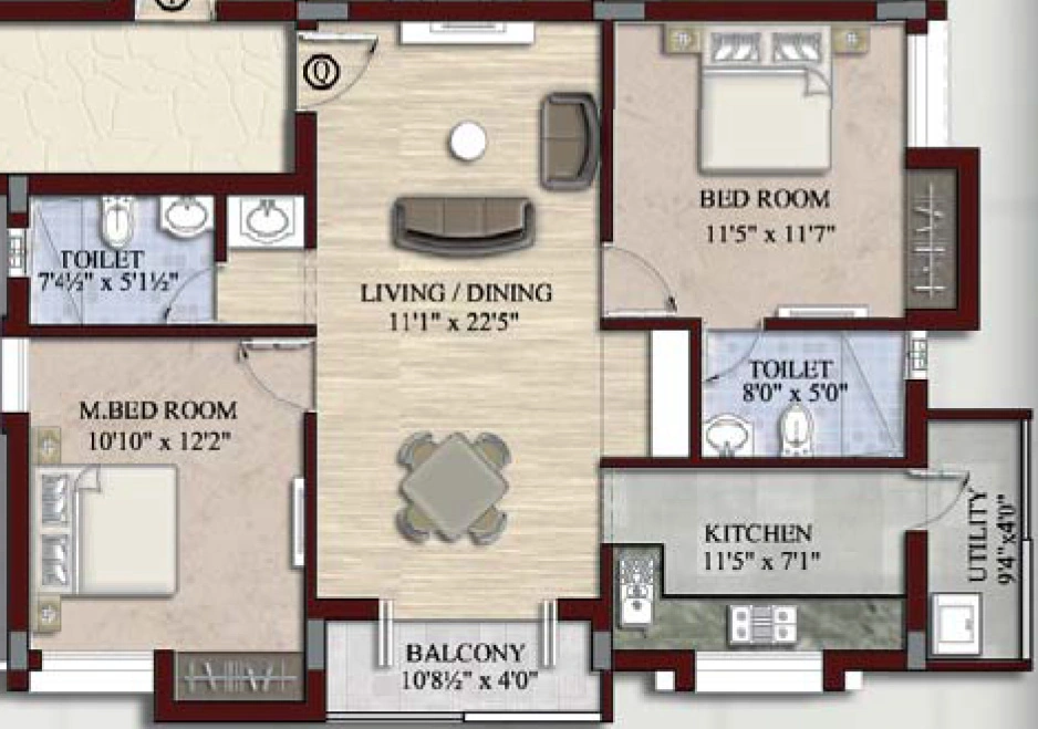 2 BHK Flat in Baashyaam Happy Windows in Kattupakkam, Chennai - Image 884658