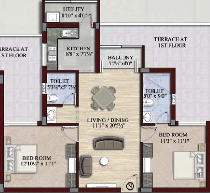 2 BHK Flat in Baashyaam Happy Windows in Kattupakkam, Chennai - Image 884657