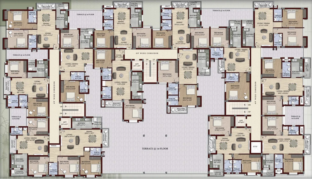 Floor Plan of Baashyaam Happy Windows in Kattupakkam, Chennai - Image 342452