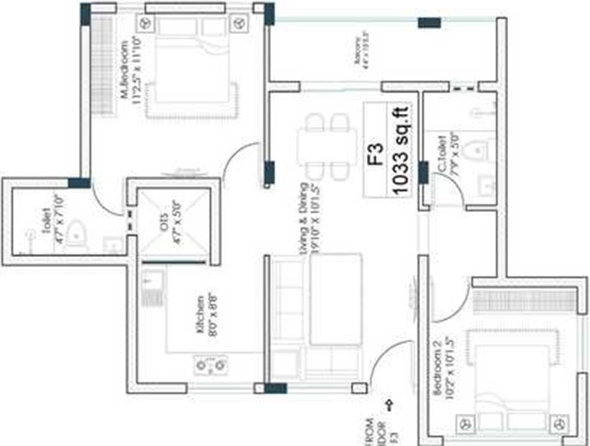 2 BHK Flat in Vinoth Venya in Nerkundram, Chennai - Image 878513