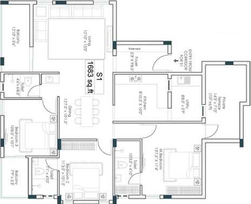 3 BHK Flat in Vinoth Venya in Nerkundram, Chennai - Image 878515
