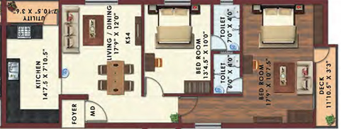 2 BHK Flat in Colorhomes Fields in Sholinganallur, Chennai - Image 859999