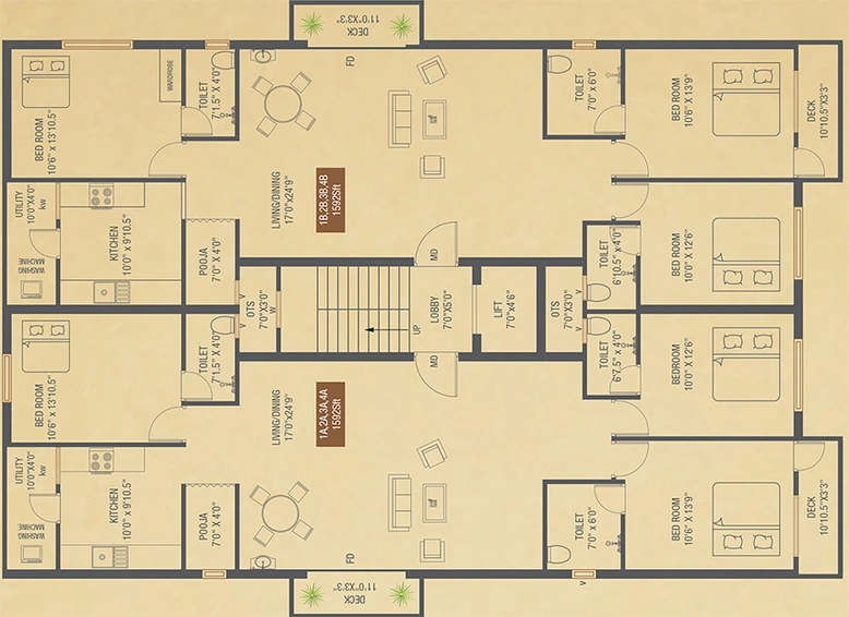 Floor Plan of Colorhomes Grandeur in Anna Nagar, Chennai - Image 281109