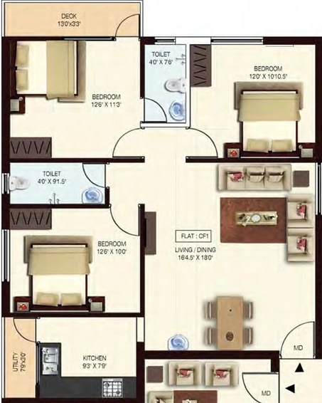3 BHK Flat in Colorhomes Florencia in Tambaram, Chennai - Image 860006