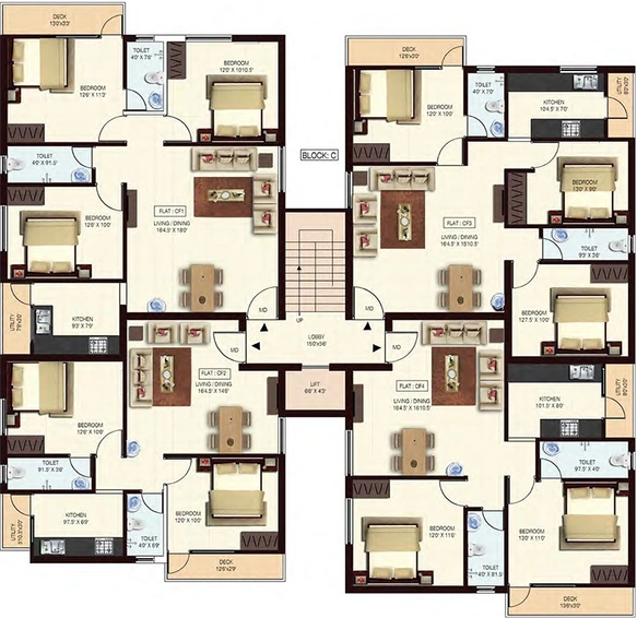 Floor Plan of Colorhomes Florencia in Tambaram, Chennai - Image 281073