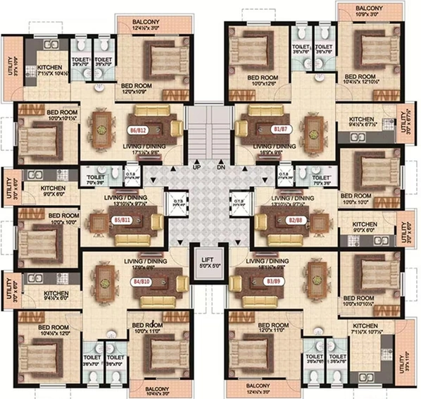 Floor Plan of Colorhomes Breeze Avenue in Tambaram, Chennai - Image 281042