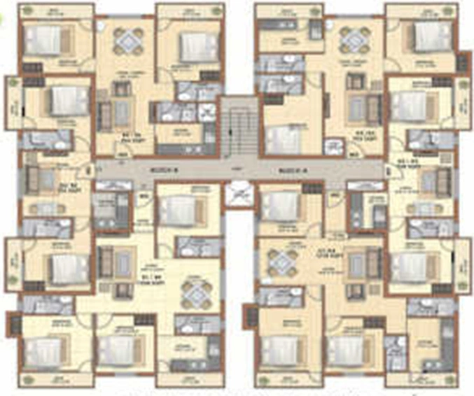 Floor Plan of Colorhomes Royal Orchid in Porur, Chennai - Image 281135