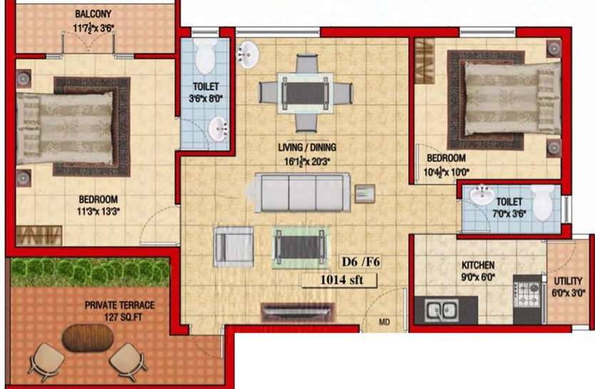 3 BHK Flat in Colorhomes Golden Classic in Tambaram, Chennai - Image 860027