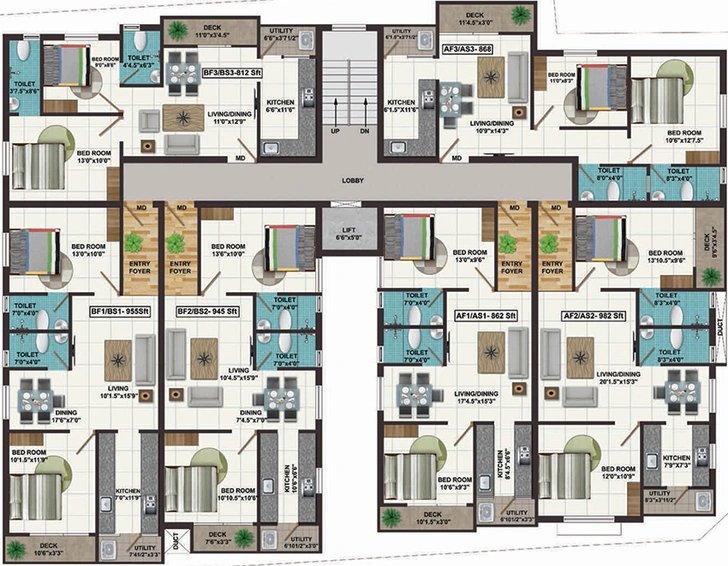 Floor Plan of Colorhomes Orchid in Perungalathur, Chennai - Image 281125