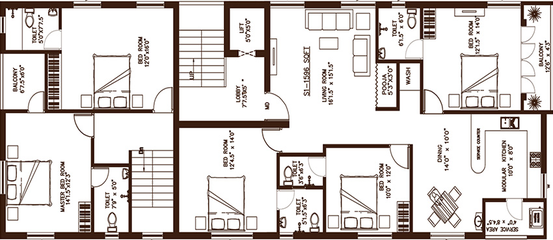 Floor Plan of Colorhomes Abhishekh in MRC Nagar, Chennai - Image 281027