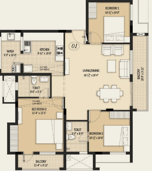 3 BHK Flat in Lancor Sri Hari in Anna Nagar, Chennai - Image 859279
