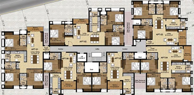 Floor Plan of Lancor Corner Stone in Nanganallur, Chennai - Image 279619