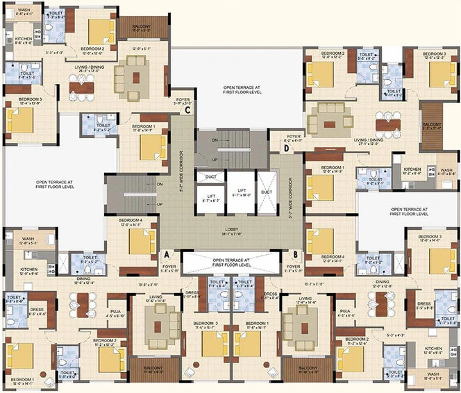 Floor Plan of Lancor The Summit in Sholinganallur, Chennai - Image 280145