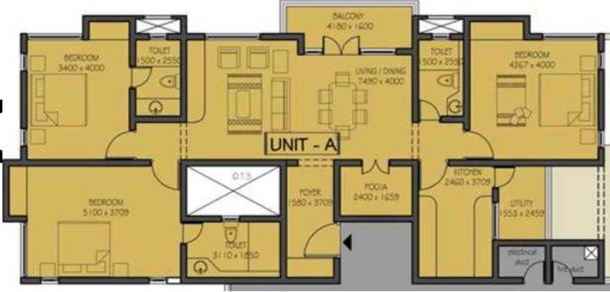 3 BHK Flat in Devinarayans Lexington Terrace in HSR Layout, Bangalore - Image 851660