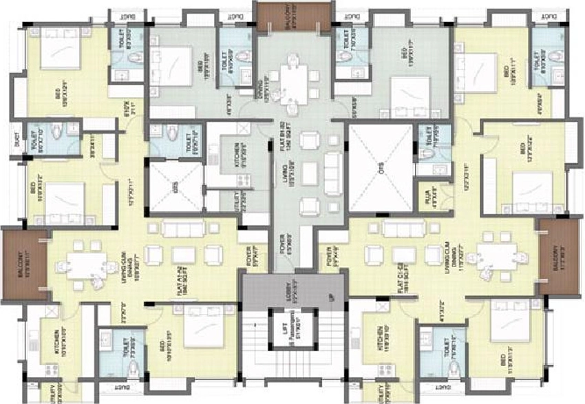 Floor Plan of Devinarayan Temple Gate in Kotturpuram, Chennai - Image 332572