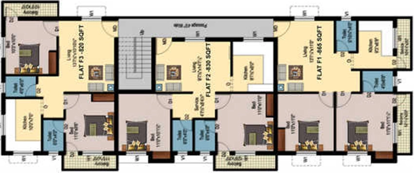 Floor Plan of Vijay Sri Sai Residential in Madambakkam, Chennai - Image 342978