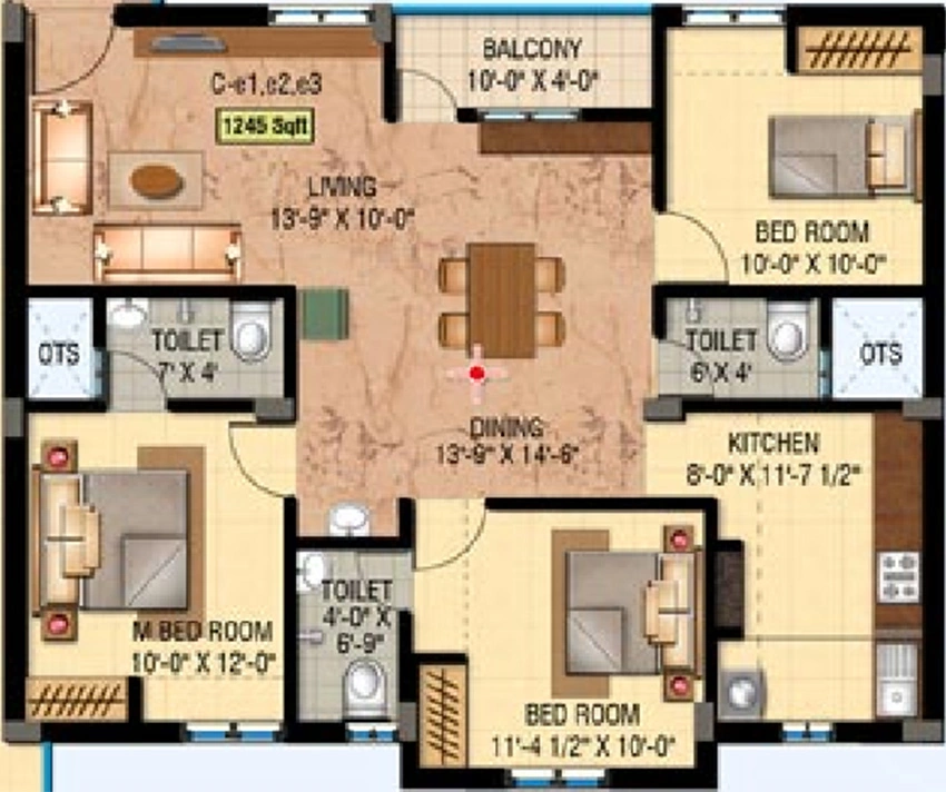 3 BHK Flat in Khurinjis Zinnia in Tambaram, Chennai - Image 875301