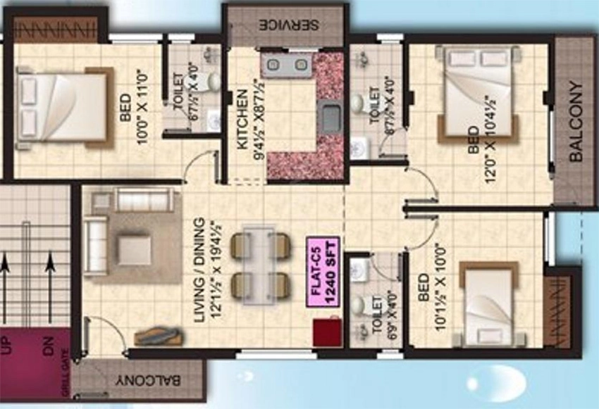 3 BHK Flat in Khurinji Veronica in Pallikaranai, Chennai - Image 875287