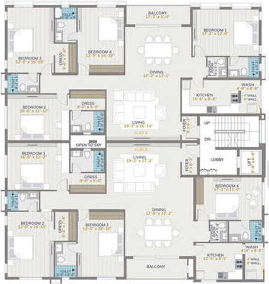Floor Plan of Arihant Shri Niketan in Teynampet, Chennai - Image 280901