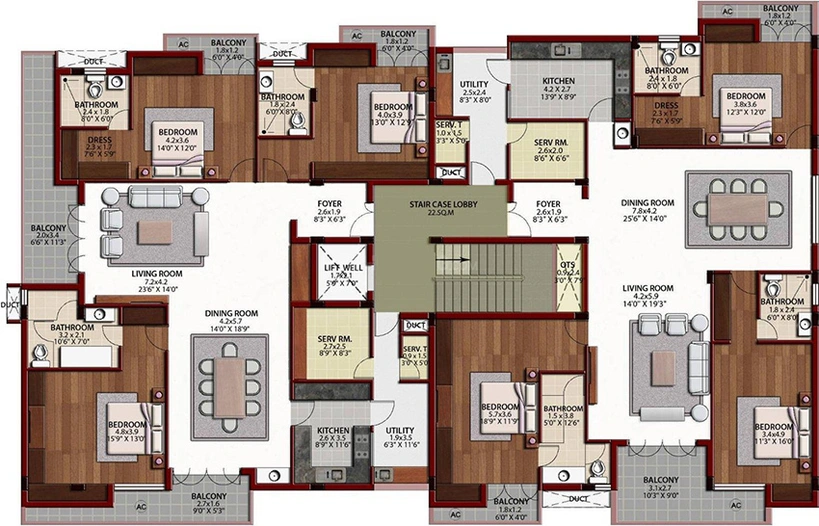 Floor Plan of Arihant Jashn in Egmore, Chennai - Image 282154
