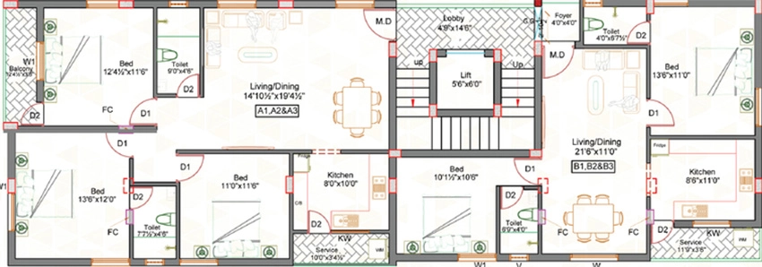 Floor Plan of Rahul Shreenivas in Ambattur, Chennai - Image 335544
