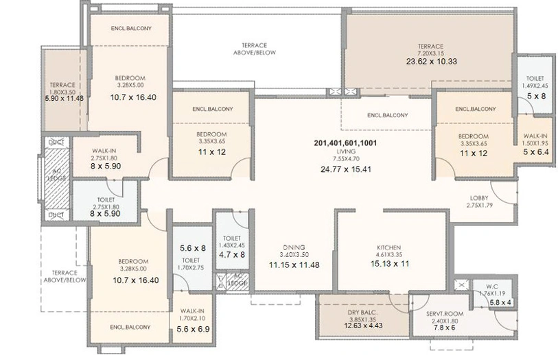 4 BHK Flat in Sonigara 57 Midtown in Wakad, Pune - Image 420583