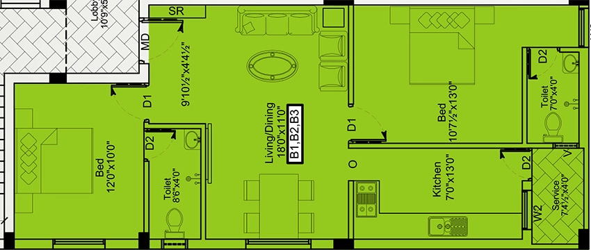 2 BHK Flat in Rahul Mahavanam in Ambattur, Chennai - Image 880152
