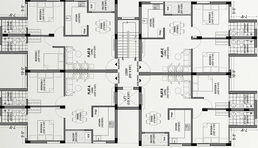Floor Plan of Rahul Nandi Gardens in Ambattur, Chennai - Image 335504