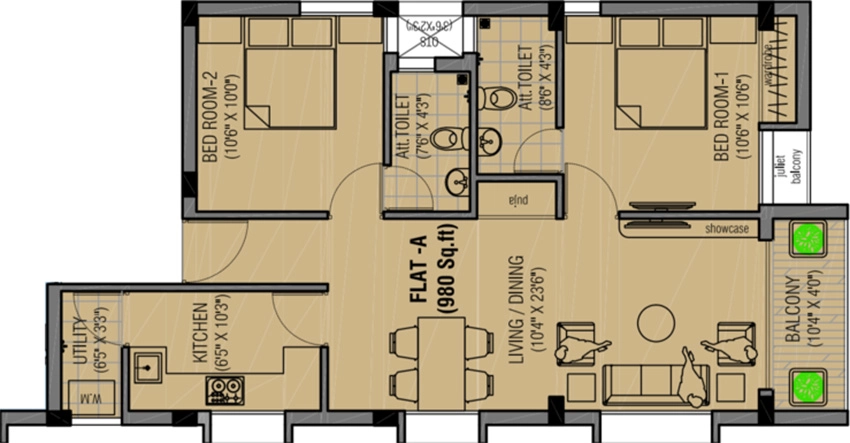 2 BHK Flat in Rahul Lakshmi in Thirumullaivoyal, Chennai - Image 880138