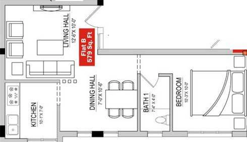 1 BHK Flat in Rahul Moogambigai in Ambattur, Chennai - Image 880158
