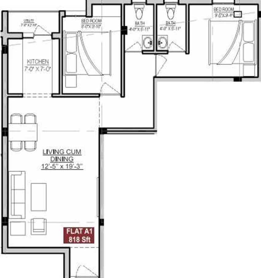 2 BHK Flat in Rahul Sai Brindavan in Thirumullaivoyal, Chennai - Image 880165