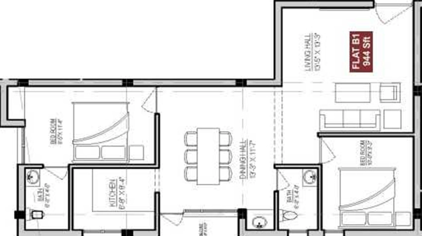 2 BHK Flat in Rahul Sai Brindavan in Thirumullaivoyal, Chennai - Image 880166
