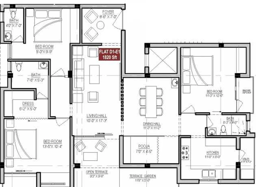 3 BHK Flat in Rahul Sai Brindavan in Thirumullaivoyal, Chennai - Image 880167