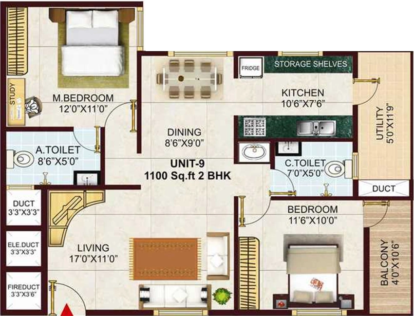 2 BHK Flat in Rahul Harmony in Choolaimedu, Chennai - Image 880136