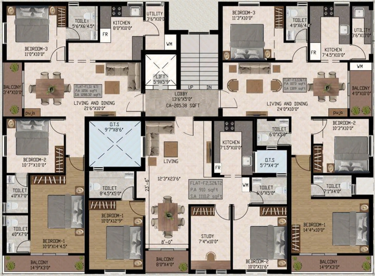 Floor Plan of JKB Mathura in Valasaravakkam, Chennai - Image 246027
